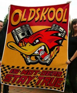 Personalized Hot Rod Mr. Horsepower Woodpecker Garage Old Skool Is Not Dead Stay True Blanket