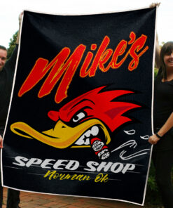 Personalized Hot Rod Mr. Horsepower Woodpecker Garage Speed Shop Blanket