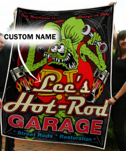 Personalized Hot Rod Rat Fink Blanket