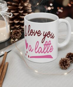 Personalized I Love You A Latte Mug, Valentine Gift For Him For Her, Custom Name Valentine Mug