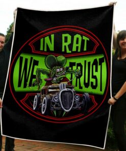 Personalized In Rat We Trust Rat Fink Blanket