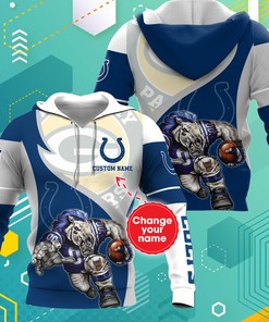 Personalized Indianapolis Colts 3D Hoodie Zip Hoodie, Nfl 3D All Over Print Hoodie Zip Hoodie