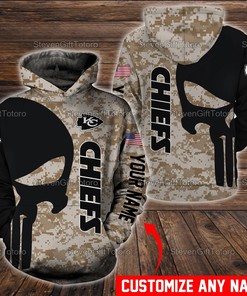 Personalized Kansas City Chiefs Nfl Camo Custom Name 3D Printed Pull Over Hoodie, Zip Up Hoodie