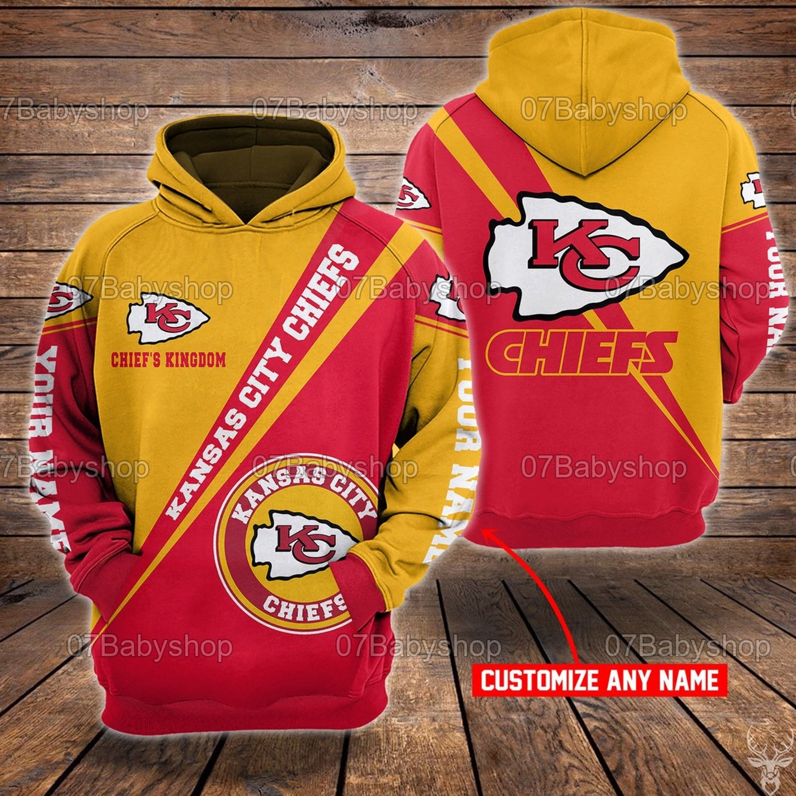 Personalized Kansas City Chiefs Nfl Custom Name 3D All Over Print Zip Up Hoodie Option