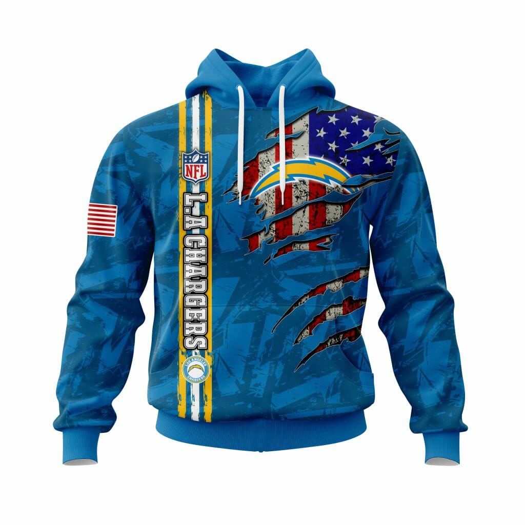 Personalized Los Angeles Chargers All Over Print Hoodie With Zipper