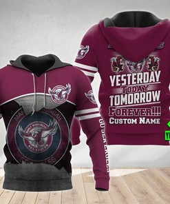 Personalized Manly Warringah Sea Eagles 3D Hoodie Nrl Custom Name 3D All Over Printed Hoodie