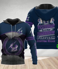 Personalized Melbourne Storm 3D Hoodie Nrl Custom Name 3D All Over Printed Hoodie