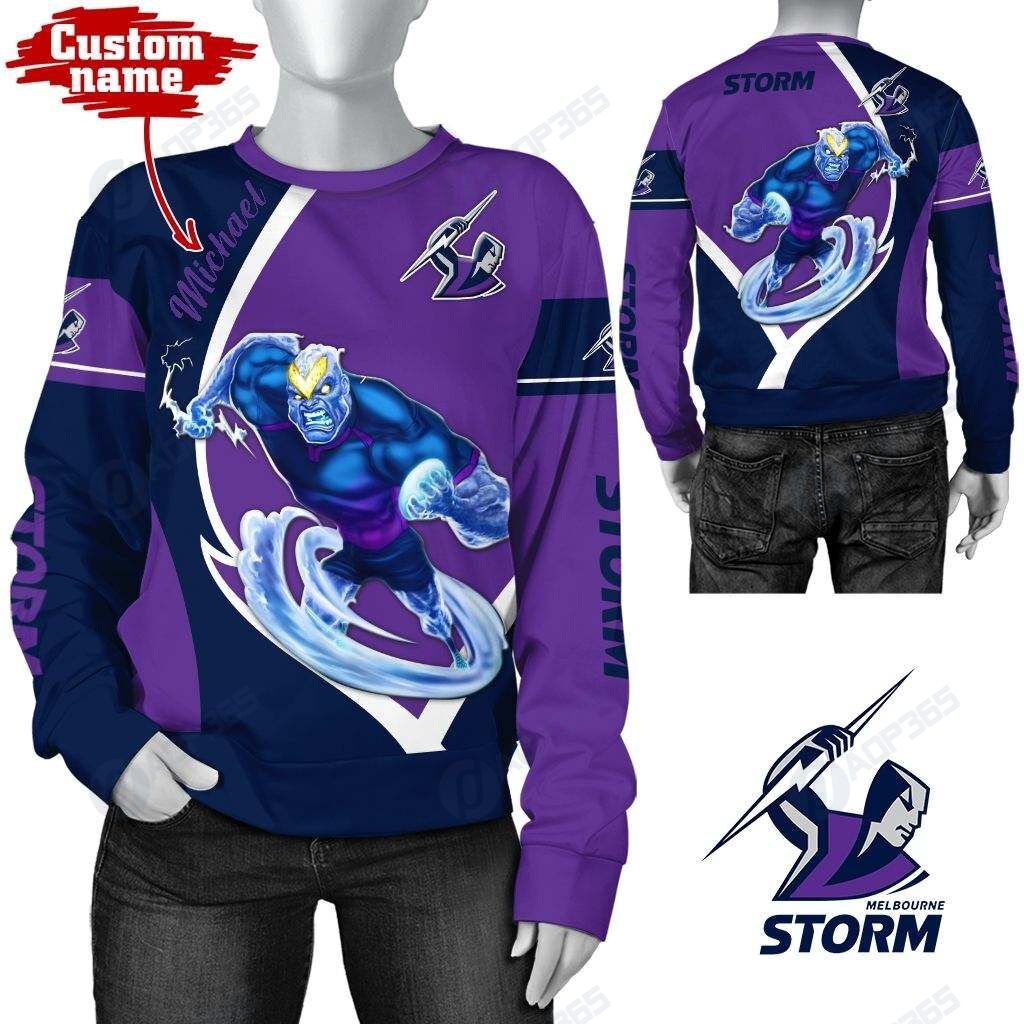 Personalized Melbourne Storm Mascot Nrl Custom 3D All Over Print Hoodie