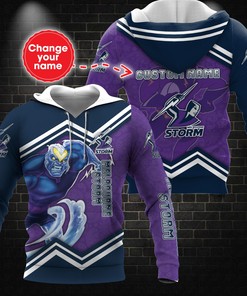 Personalized Melbourne Storm Nrl Mascot Tgiac Custom 3D All Over Print Hoodie