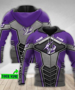 Personalized Melbourne Storm Nrl Metal Custom 3D All Over Print Hoodie
