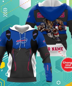 Personalized Metal Mascot Buffalo Bills 3D All Over Print Hoodie With Zip Up Option Show Your Team Spirit