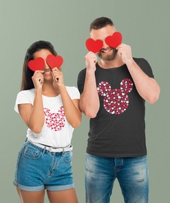 Personalized Mickey Mouse Valentine's Day Matching Shirts - Couples Gift