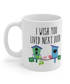 Personalized Miss You Gift - I Wish You Lived Next Door Mug, Perfect Sister Mug, Besty Mugs, and Long Distance Mug
