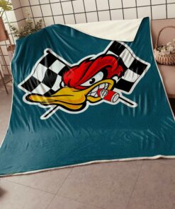 Personalized Mr. Horsepower Hot Rod Duck Speed Shop Garage Blanket