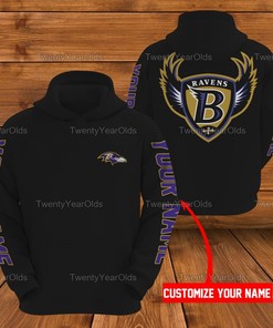 Personalized Nfl Baltimore Ravens Custom Name 3D All Over Print Zip Up Hoodiezip Up Hoodie