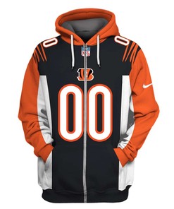 Personalized Nfl Cincinnati Bengals Custom 3D All Over Print Zip Up Hoodie Option