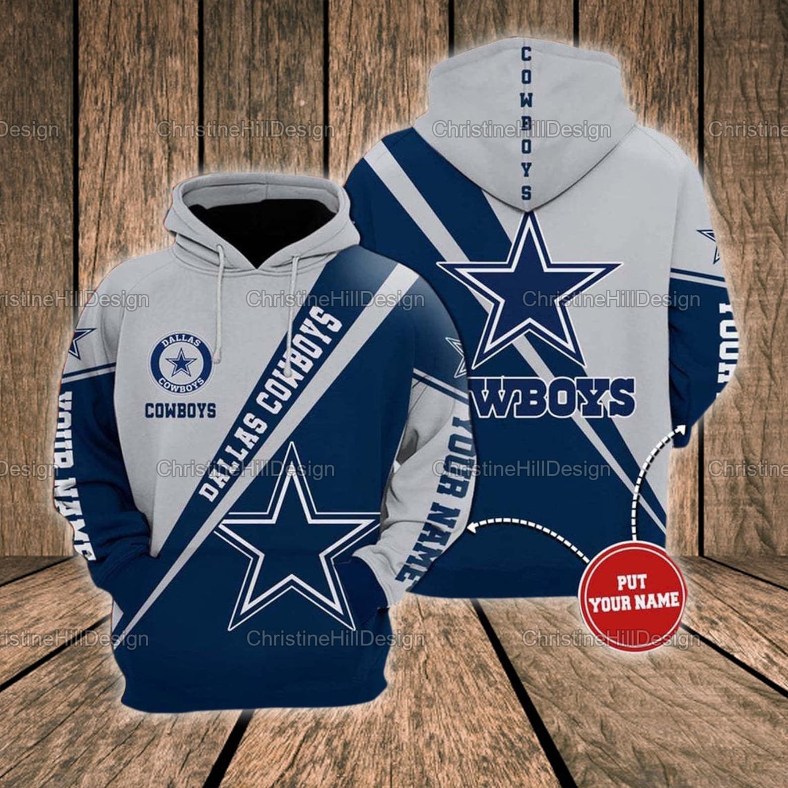 Personalized Nfl Dallas Cowboys Custom Name 3D All Over Print Zip Up Hoodiezip Up Hoodie