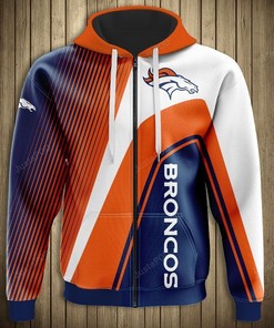 Personalized Nfl Denver Broncos Skull 3D All Over Print Zip Up Hoodie Option