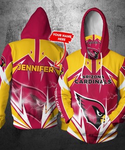 Personalized Nfl Gaiter Hoodie Arizona Cardinals Gaiter Hoodie Lightning Custom Name 3D All Over Printed Hoodie
