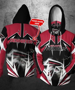 Personalized Nfl Gaiter Hoodie Atlanta Falcons Gaiter Hoodie Lightning Custom Name 3D All Over Printed Hoodie