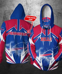 Personalized Nfl Gaiter Hoodie Buffalo Bills Gaiter Hoodie Lightning Custom Name 3D All Over Printed Hoodie