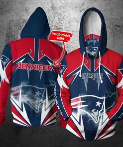 Personalized Nfl Gaiter Hoodie New England Patriots Gaiter Hoodie Lightning Custom Name 3D All Over Print Hoodie