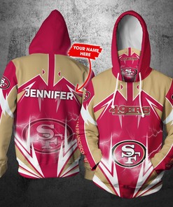 Personalized Nfl Gaiter Hoodie San Francisco 49Ers Gaiter Hoodie Lightning Custom Name 3D All Over Printed Hoodie