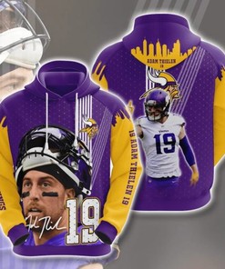 Personalized Nfl Minnesota Vikings Adam Thielen 19 3D All Over Print Zip Up Hoodie Option