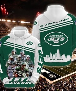 Personalized Nfl New York Jets Legends 61St 3D All Over Print Zip Up Hoodie Option