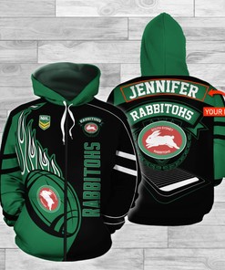 Personalized Nrl 3D Hoodie South Sydney Rabbitohs Custom Name 3D All Over Print Hoodie