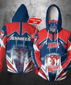 Personalized Nrl Gaiter Hoodie Sydney Roosters Gaiter Hoodie Lightning Custom Name 3D All Over Printed Hoodie