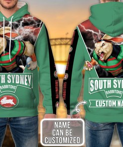 Personalized Nrl South Sydney Rabbitohs Mascot Custom Name 3D All Over Print Hoodie
