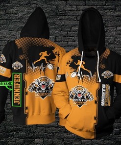 Personalized Ntthd447 Bnh Wests Tigers 3D Hoodie Zip Hoodie, Nrl 3D All Over Print Hoodie Zip Hoodie