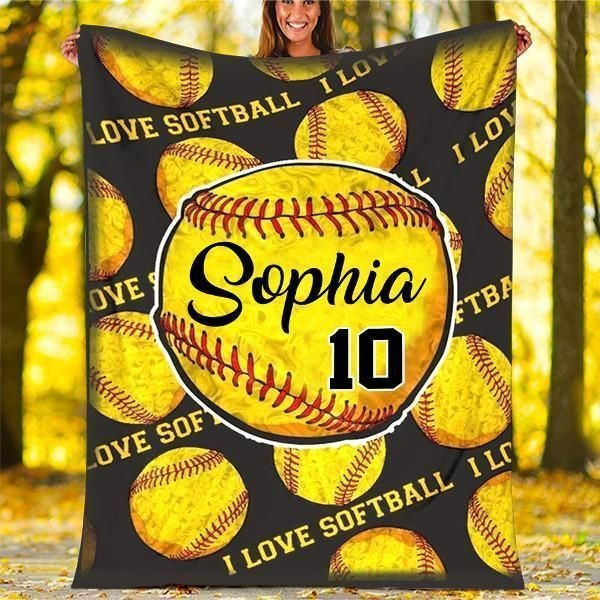 Personalized Name And Number Baseball Blanket- Keep Warm Travel Blanket
