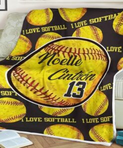 Personalized Name Blanket, Softball Blanket, Baseball Blanket, Family Blanket, Gift Blanket