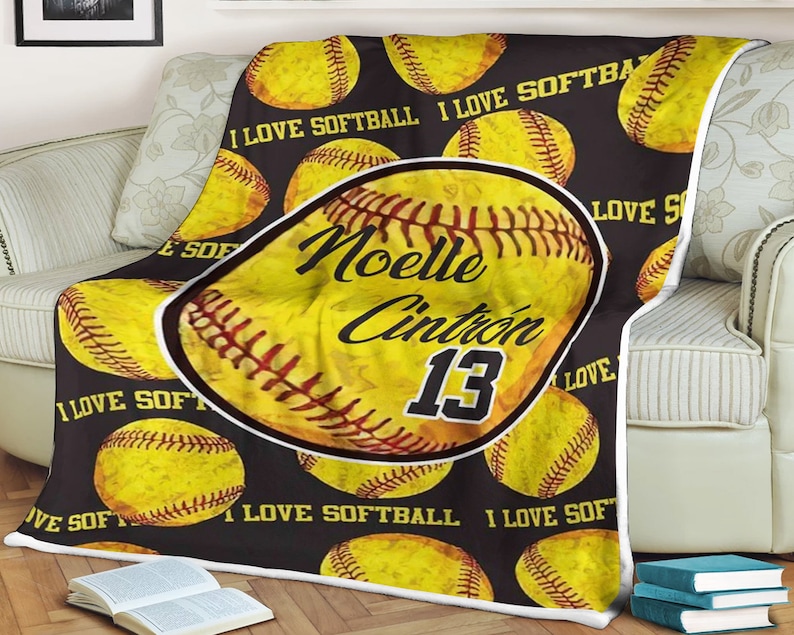 Personalized Name Blanket, Softball Blanket, Baseball Blanket, Family Blanket, Gift Blanket