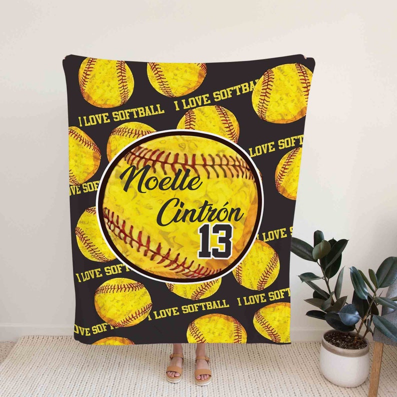 Personalized Name Blanket, Softball Blanket, Baseball Blanket, Family Blanket, Gift Blanket