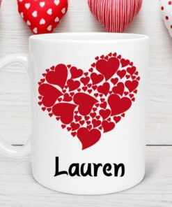 Personalized Name Mug, Valentine Name Mug, Personalized Valentine Gift, Custom name Mug, Valentine's Day Mug, Heart Mug
