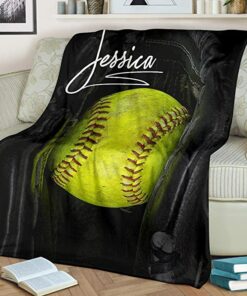 Personalized Name Premium Quality Sherpa Fleece Basball Blanket, Warm