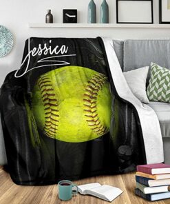 Personalized Name Premium Quality Sherpa Fleece Basball Blanket, Warm