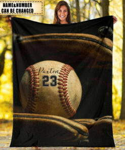 Personalized Name With Number, Lovely Baseball Blanket
