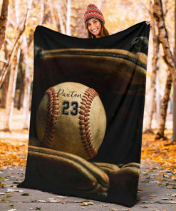 Personalized Name With Number, Lovely Baseball Blanket