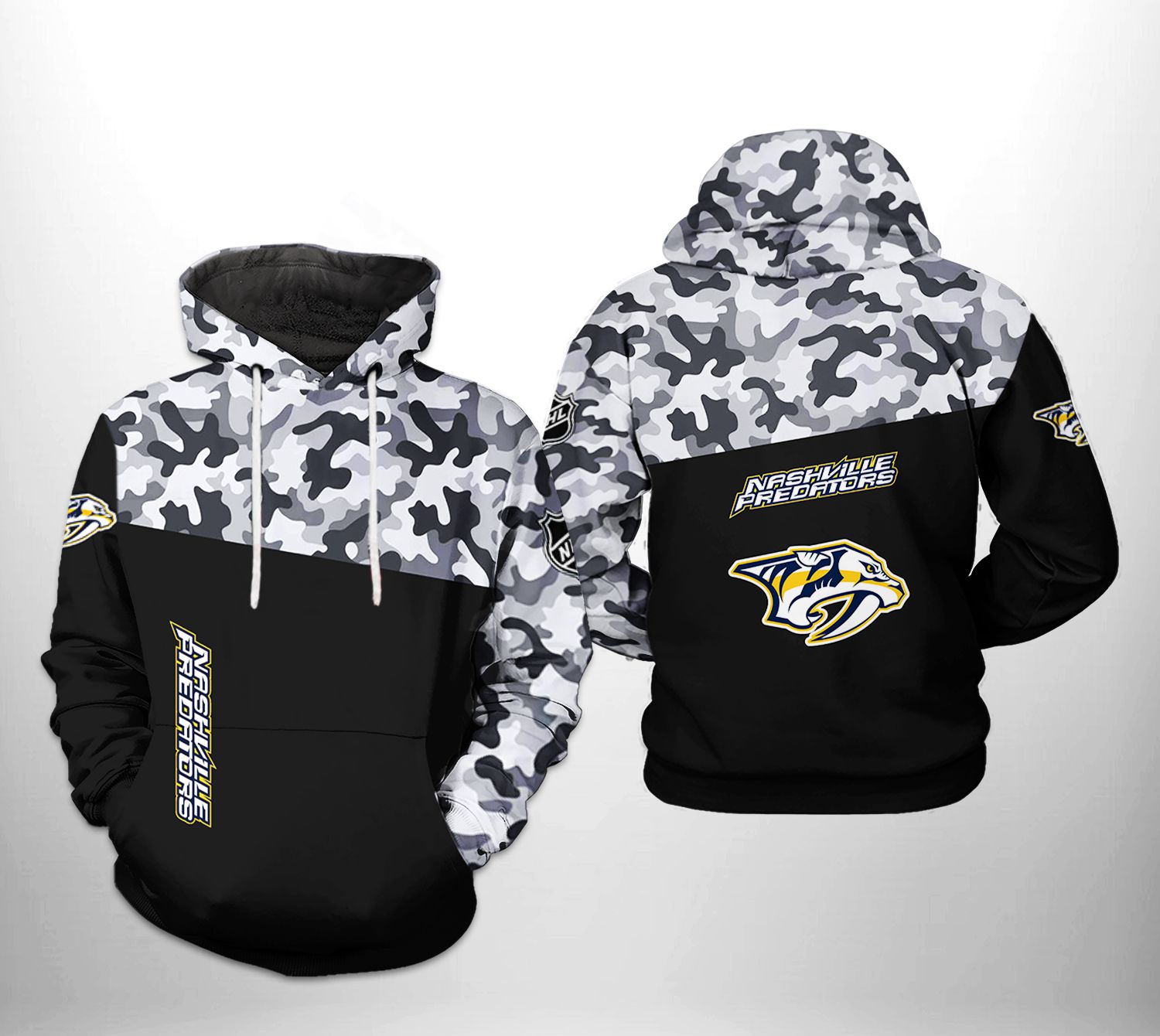 Personalized Nashville Predators Nhl Skull 3D All Over Print Hoodie With Zip Up
