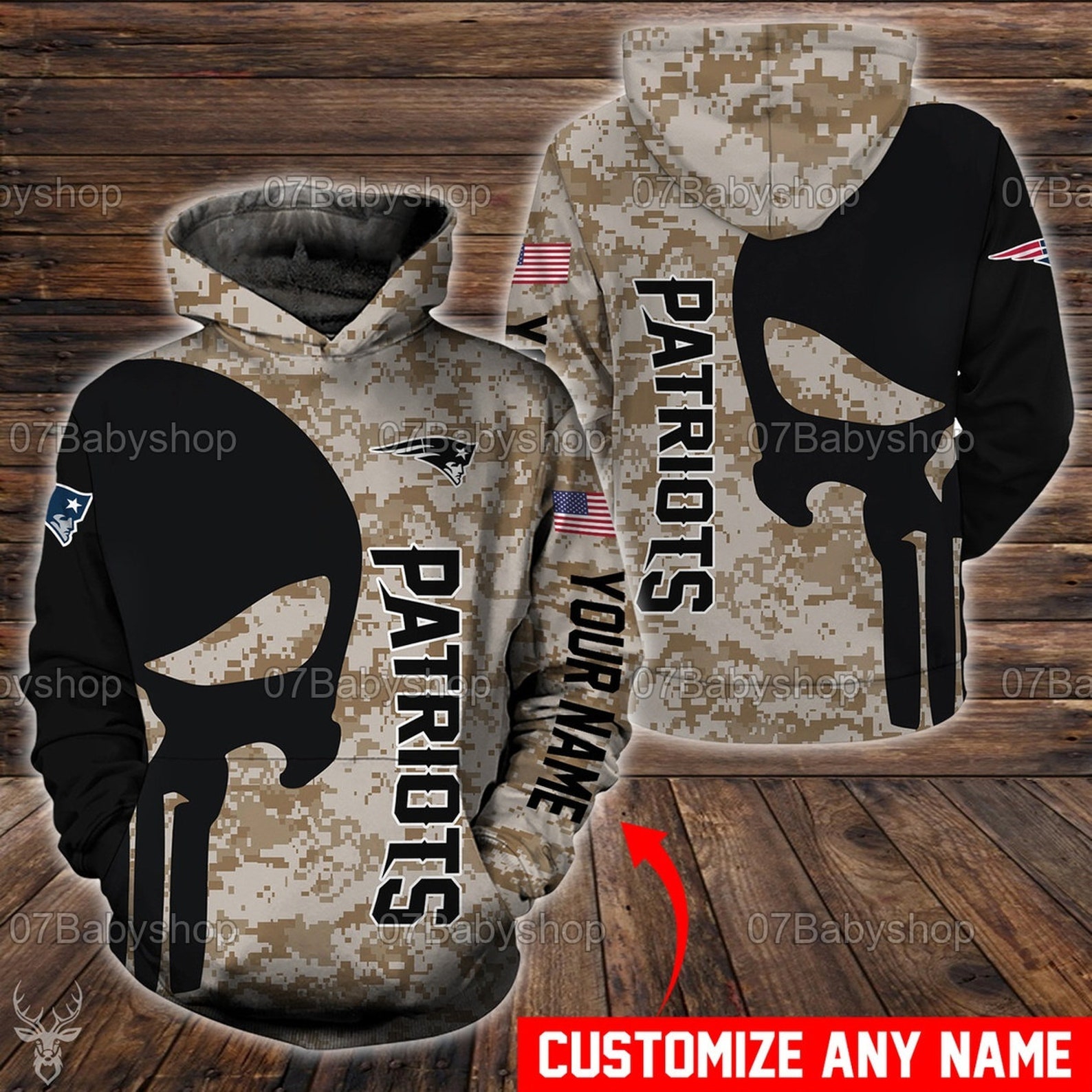 Personalized New England Patriots Nfl 3D Printed Pull Over Hoodie, Zip Up Hoodie