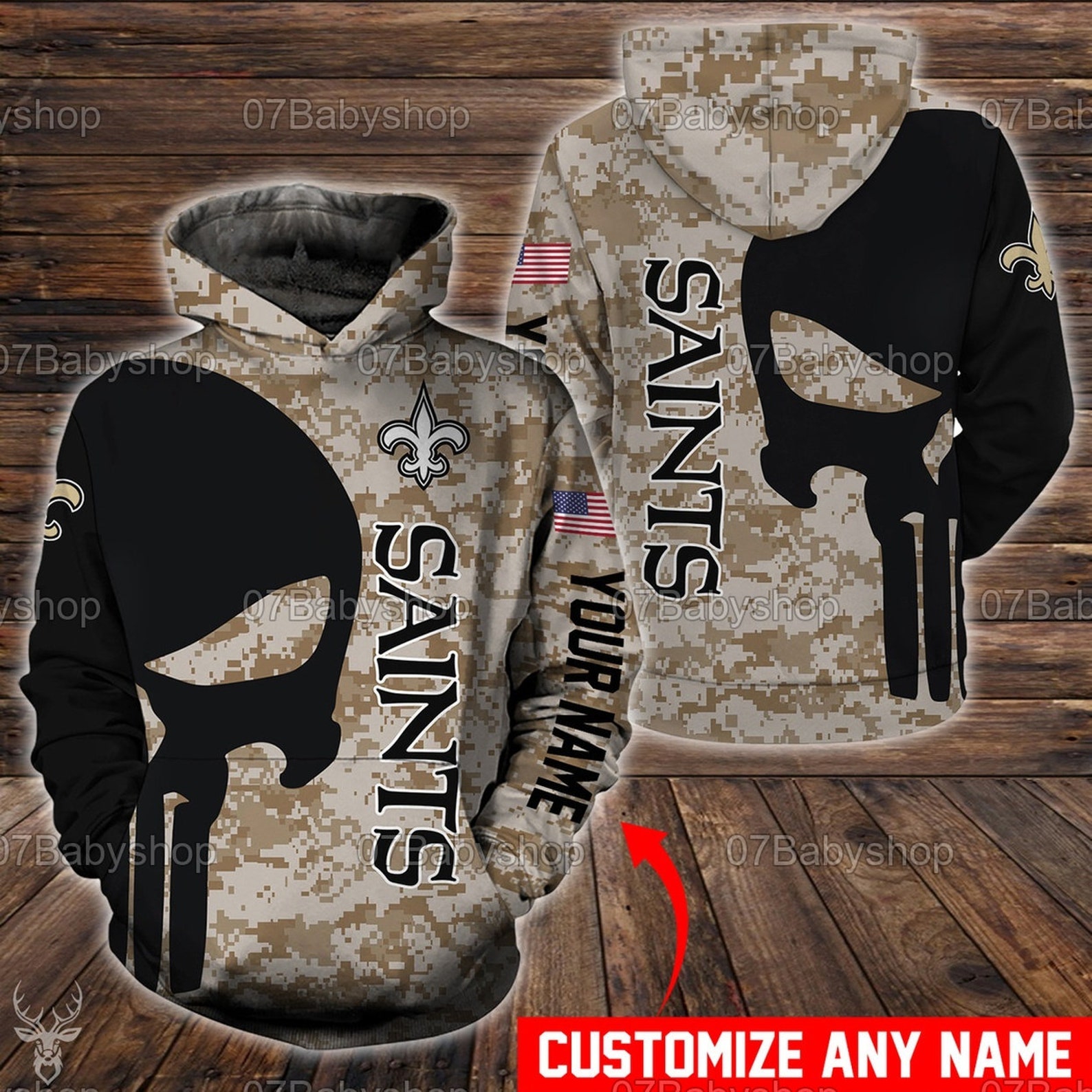 Personalized New Orleans Saints Nfl 3D Printed Pull Over Hoodie, Zip Up Hoodie