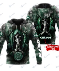 Personalized New York Jets Skull Nfl Custom 3D All Over Print Hoodie