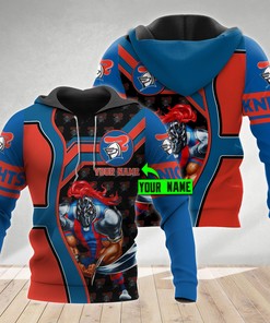Personalized Newcastle Knights 3D Nrl Mascot Hoodie 03 Custom Name 3D All Over Print Zip Up Hoodie Option