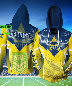 Personalized North Queensland Cowboys Lightning New Nrl Custom 3D All Over Print Hoodie