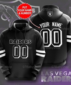 Personalized Oakland Raiders Nfl Custom Name 3D Printed Pull Over Hoodie, Zip Up Hoodie