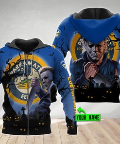 Personalized Parramatta Eels 3D Hoodie Nrl 3D Hoodie Michael Myers Halloween Custom Name 3D All Over Printed Hoodie